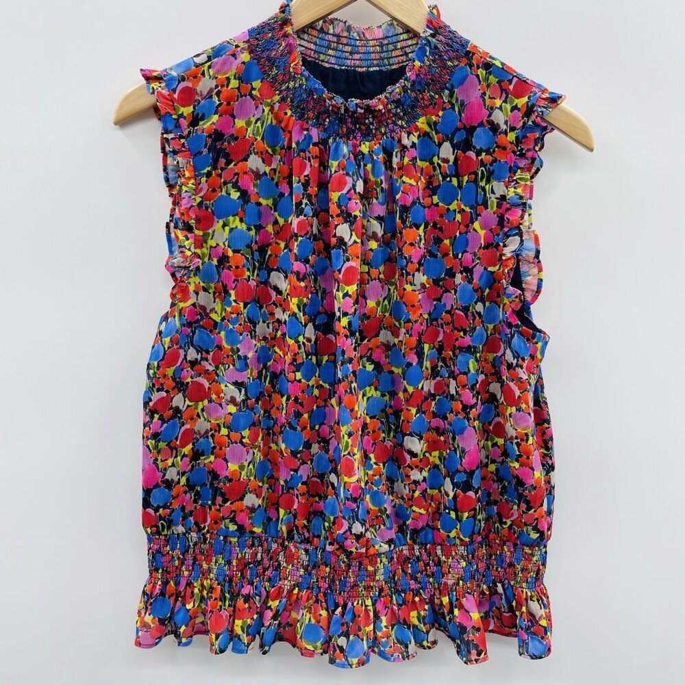 J Crew Womens Size 10 Sleeveless Mockneck Top in Watercolor Floral Print $89 268 - Picture 2 of 10